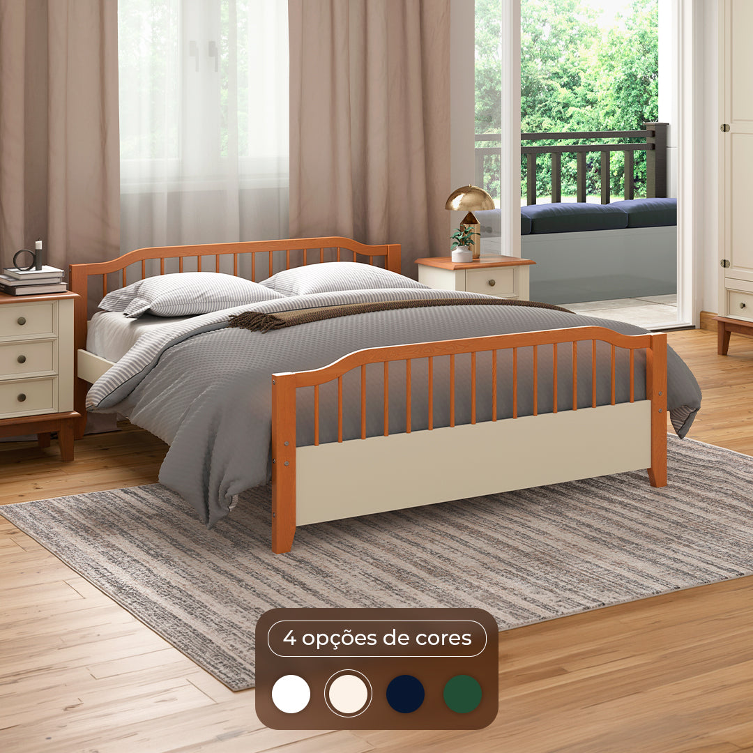 Cama Casal Madeira Maciça Chicago
