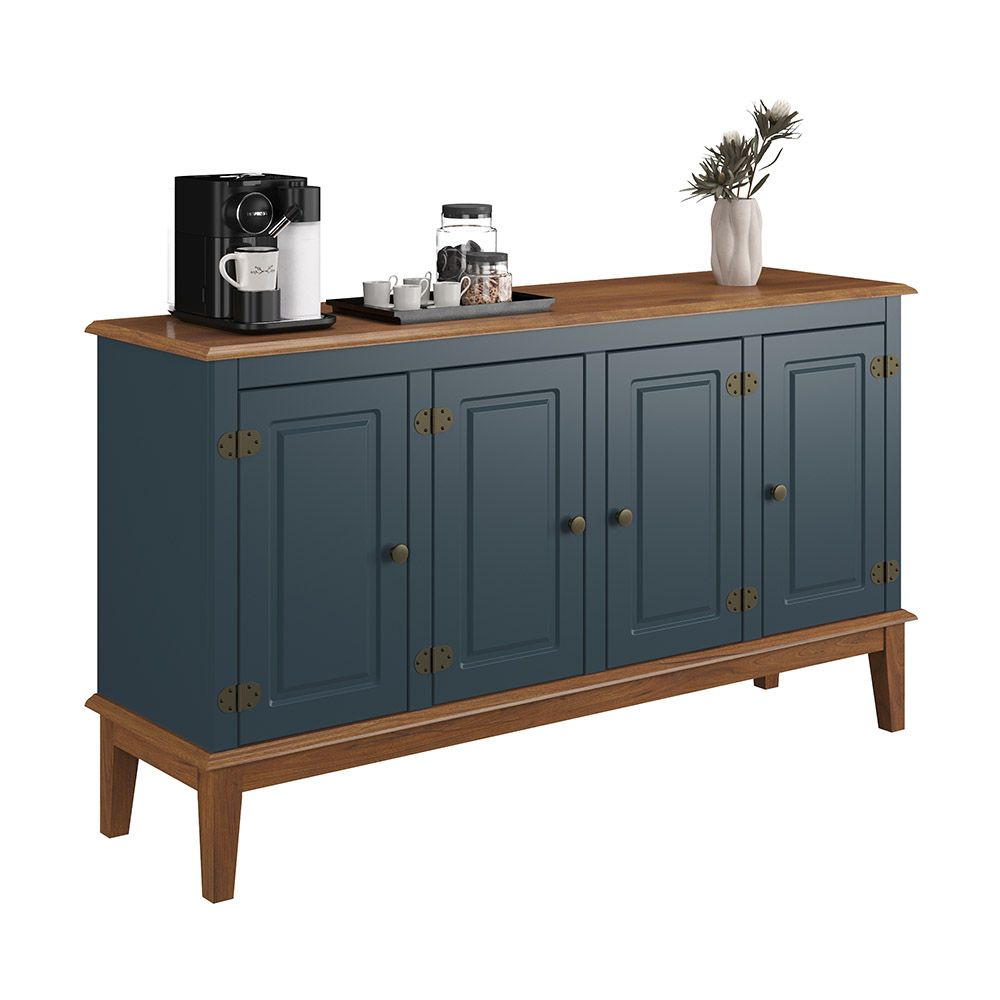 Conjunto Cristaleira 2 P e 1 G com Balcão 4 P de madeira maciça e MDF