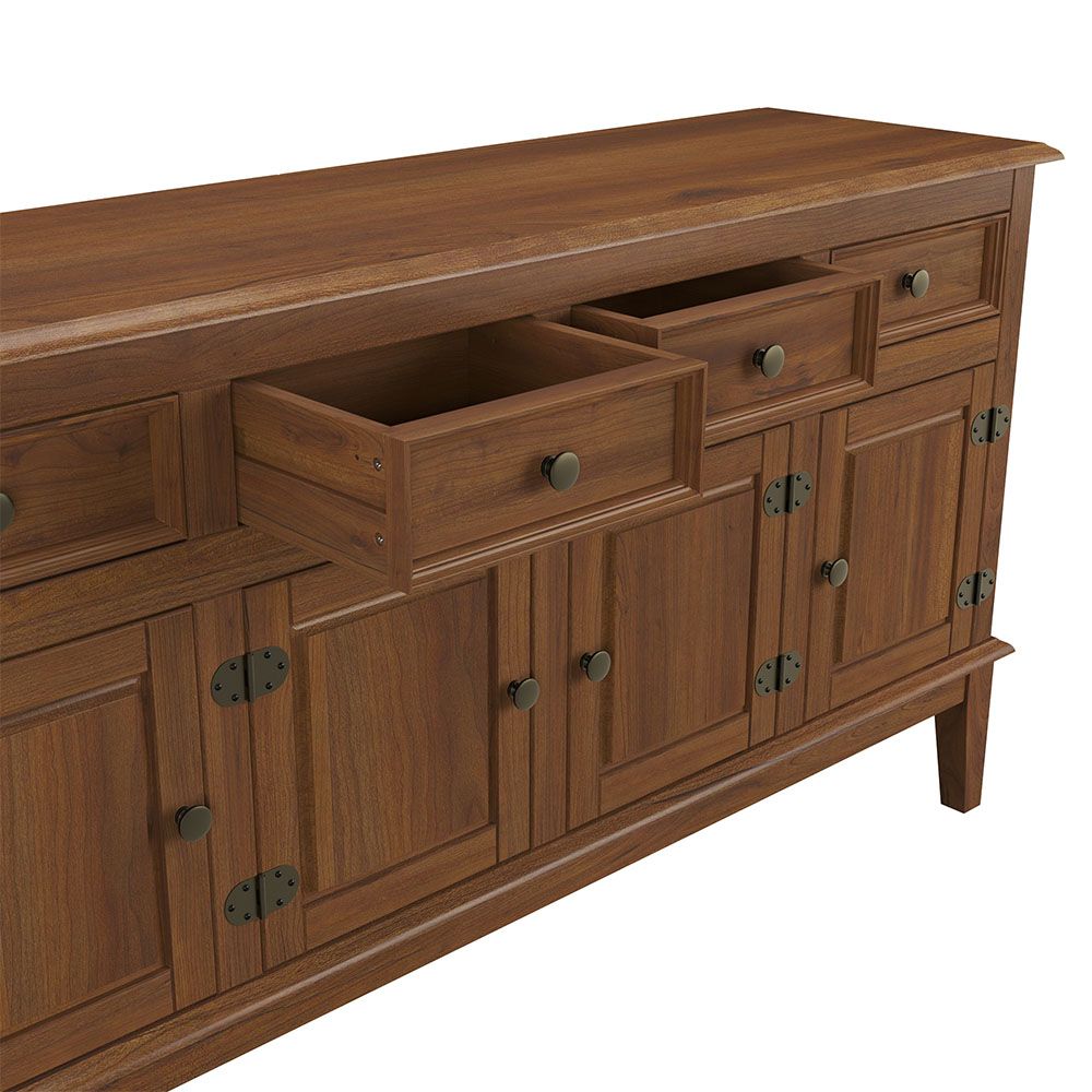 Conjunto Cristaleira Luis XV Alta com Balcão 4 P e 4 G de madeira maciça e MDF
