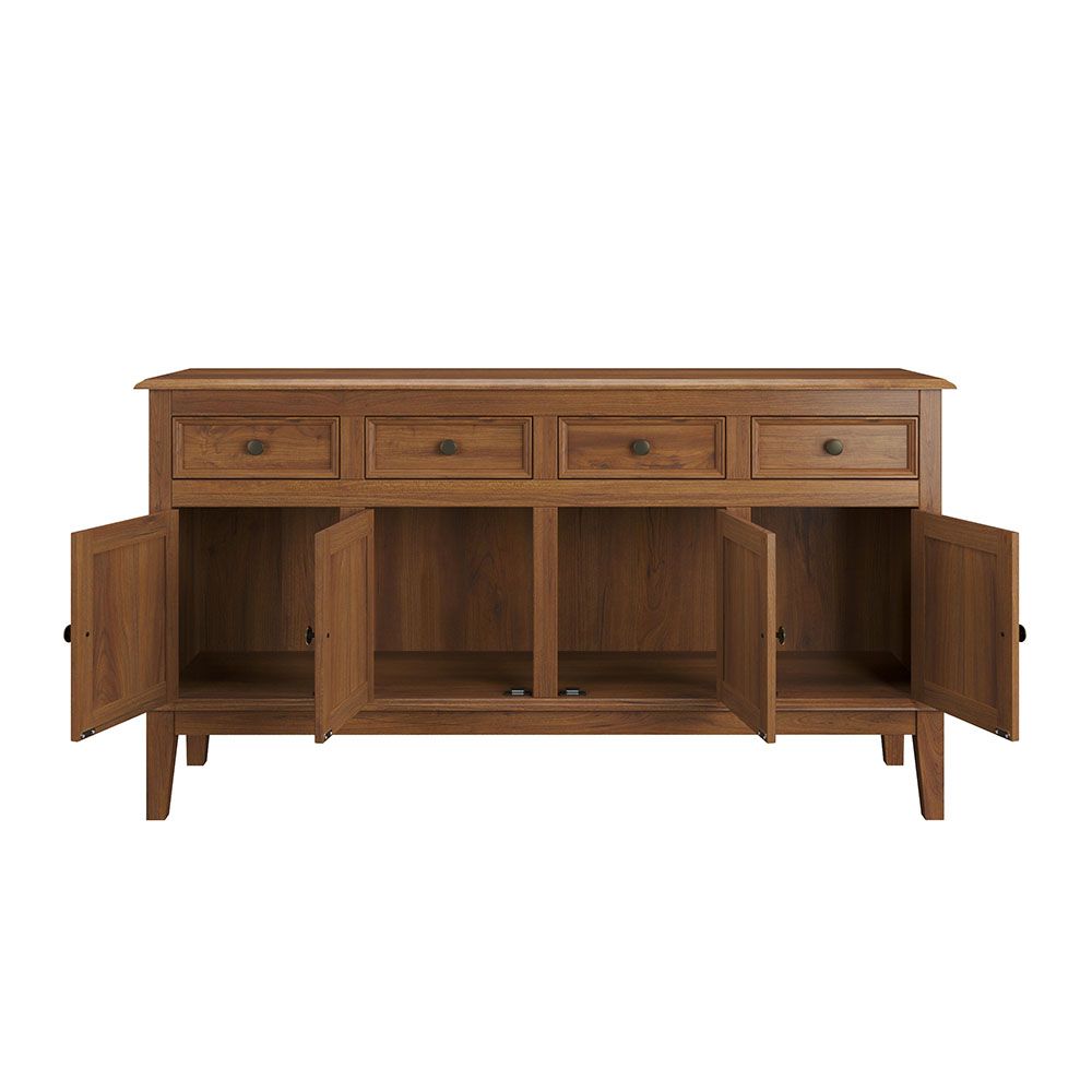 Conjunto Cristaleira Luis XV Alta com Balcão 4 P e 4 G de madeira maciça e MDF
