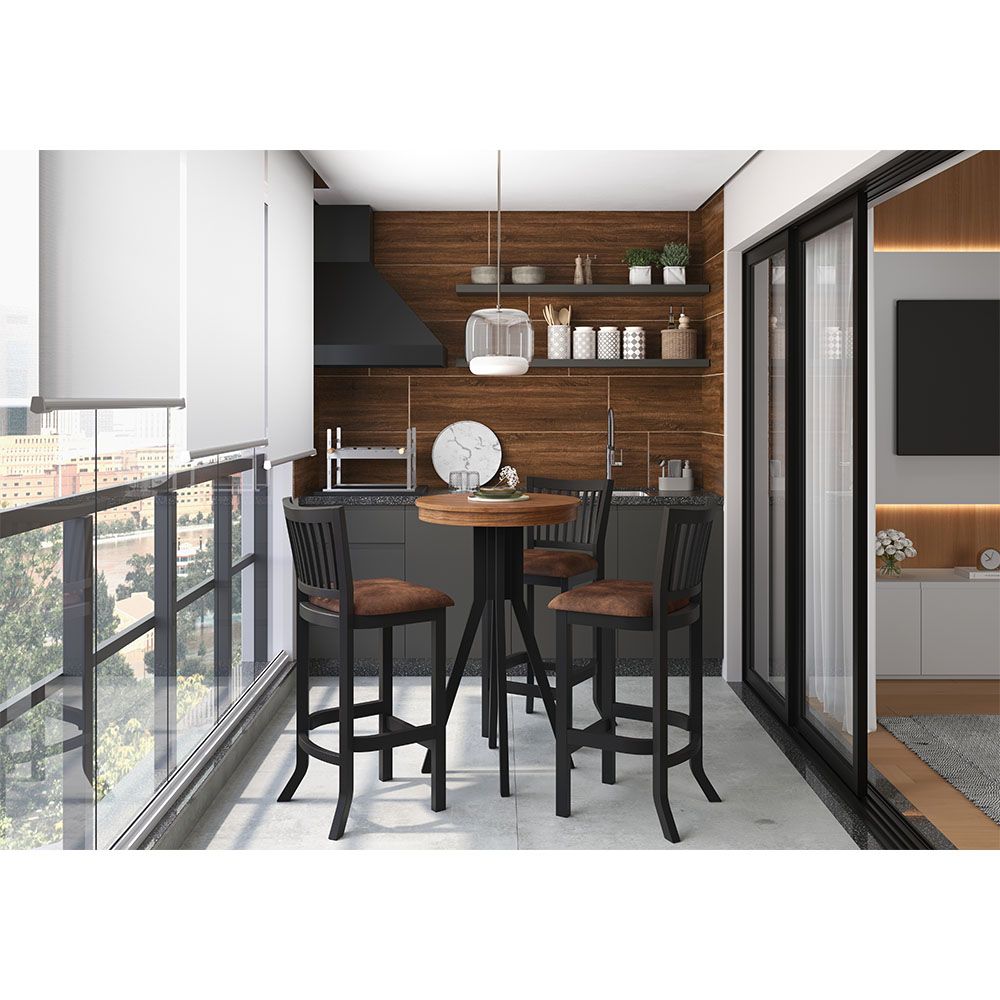 Conjunto Mesa Bistrô com 3 Banquetas Sevilha