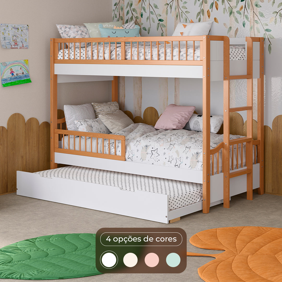 cama auxiliar beliche palito branco 04