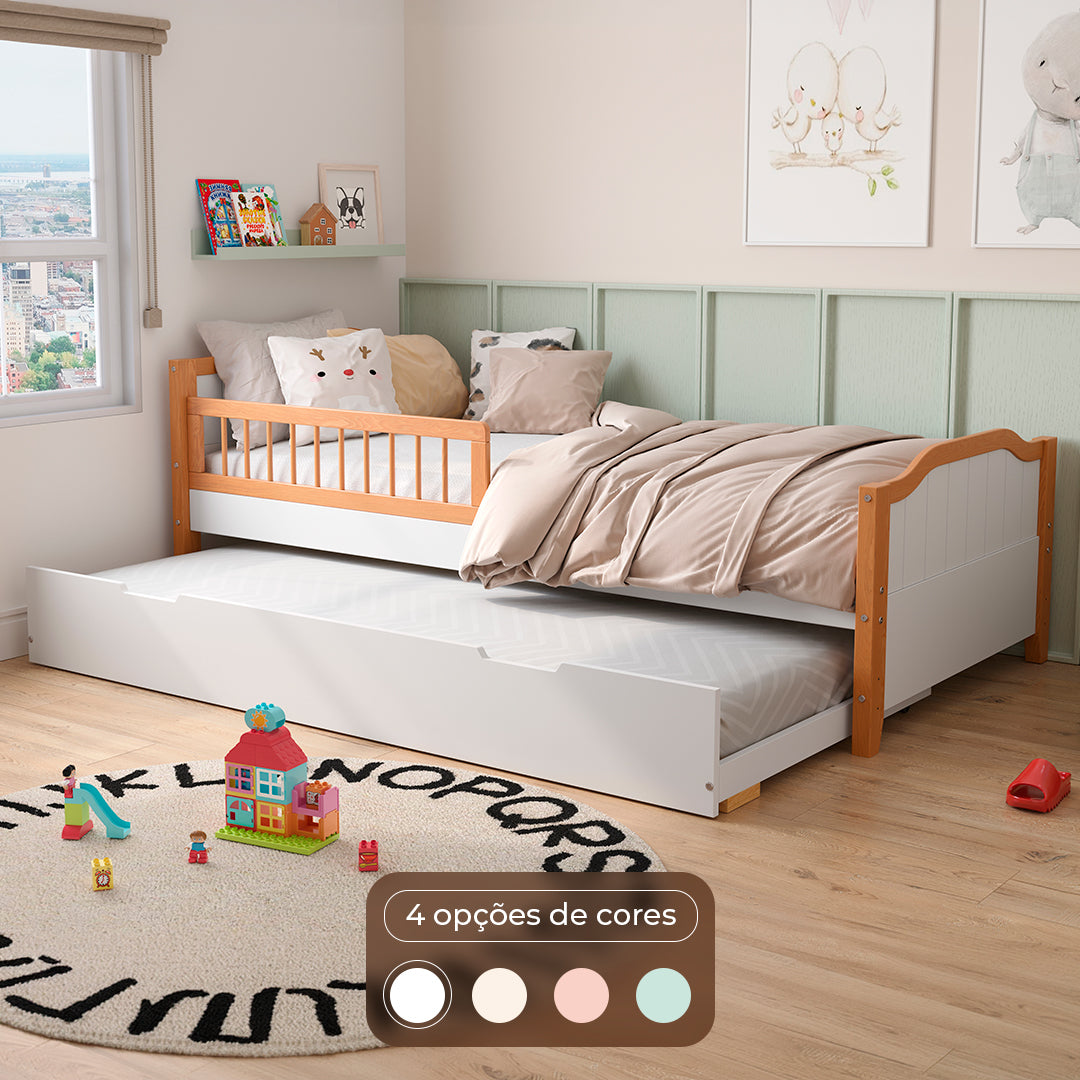 cama auxiliar cama solteiro painel branco 04