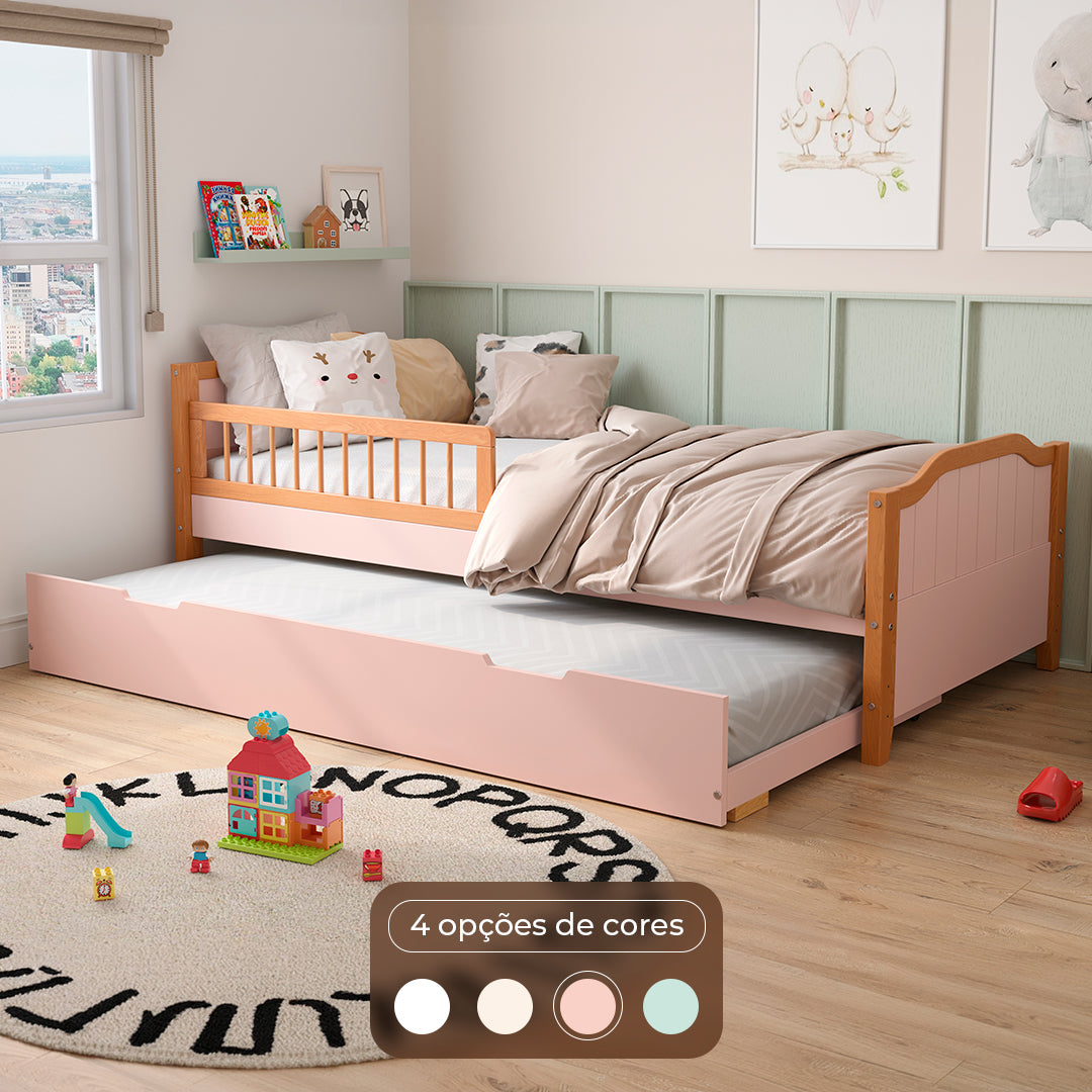 cama auxiliar cama solteiro painel rosa 04
