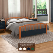 Cama Casal Madeira Maciça Chicago
