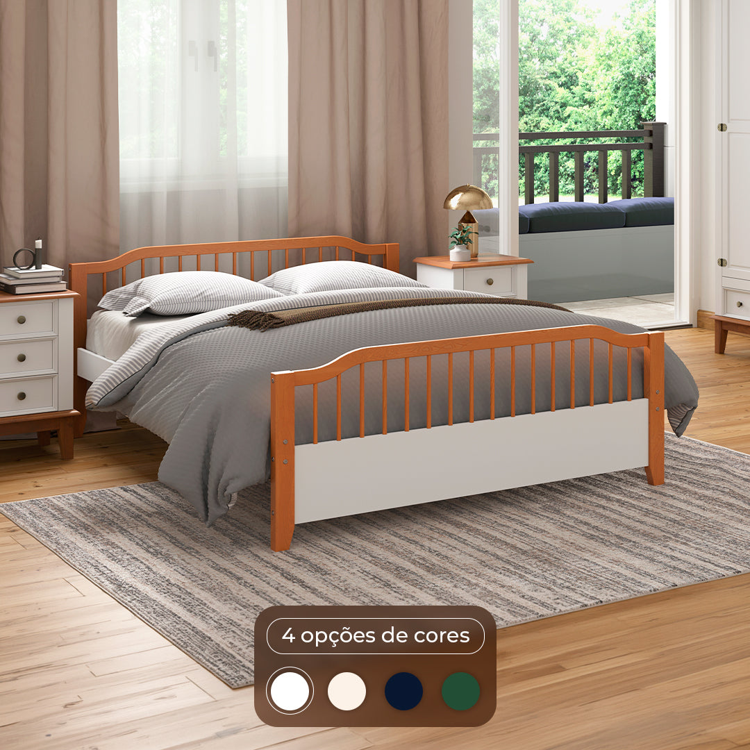 Cama Casal Madeira Maciça Chicago