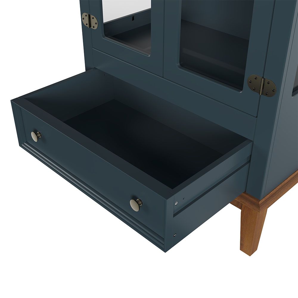 Conjunto Cristaleira 2 P e 1 G com Balcão 4 P de madeira maciça e MDF