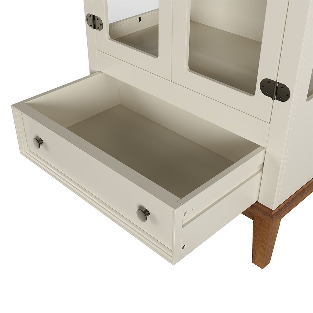Conjunto Cristaleira 2 P e 1 G com Balcão 4 P de madeira maciça e MDF