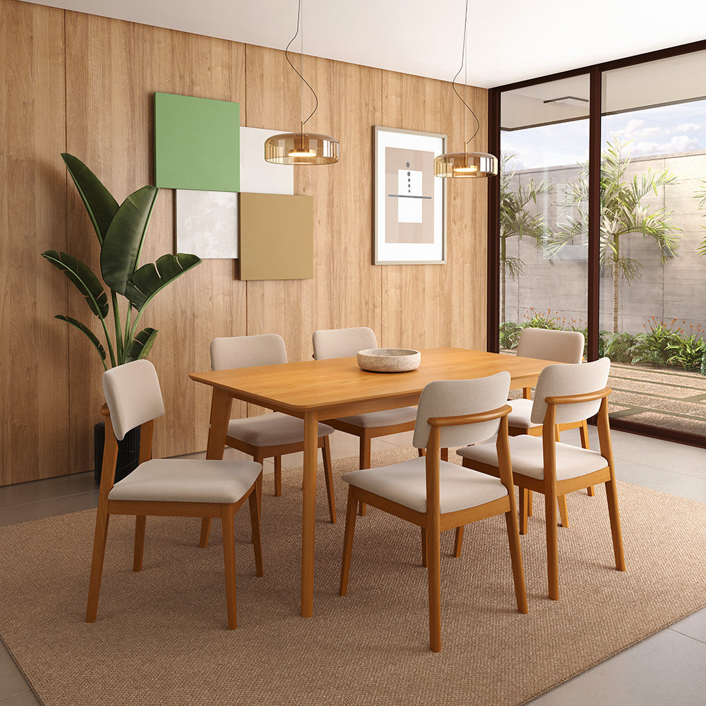 Mesa Madeira Maciça 6 Lugares  Dover - 160 x 90 cm 