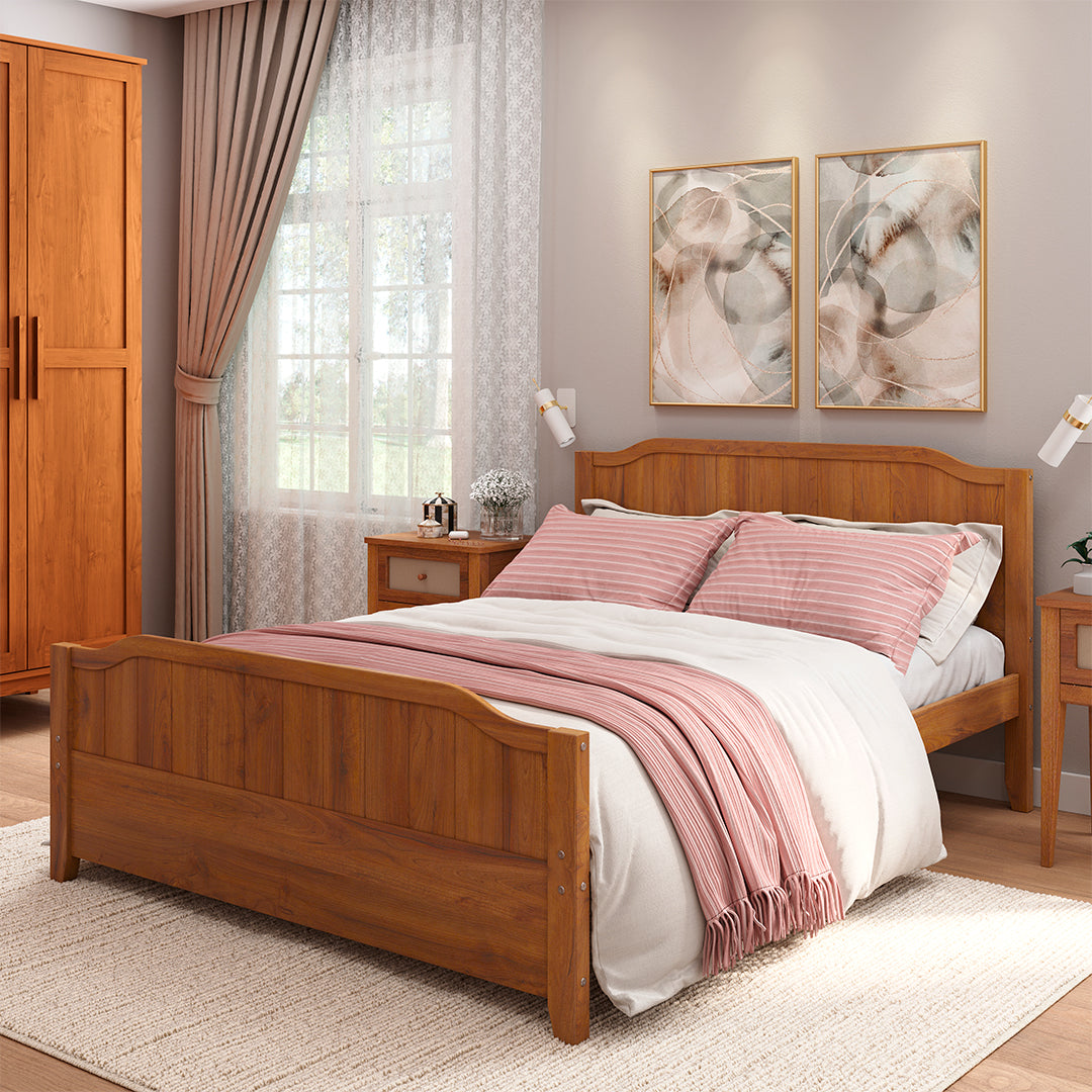 Cama Casal Madeira Maciça Atlanta